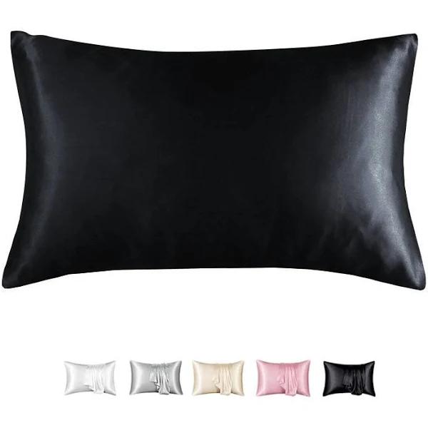 6A Grade Pure Mulberry Silk Pillowcase 48x74cm Black