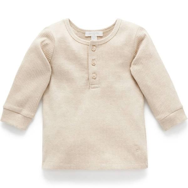 Purebaby Biscuit Rib Henley Tee - Infant