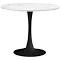 Oikiture 90cm Dining Table Kitchen Marble White&Black