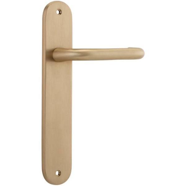 Iver Door Lever Oslo Oval Latch Pair Brushed Brass