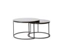 Set of 2 Luxe Coffee Table Round Marble Nesting Side Coffee Table