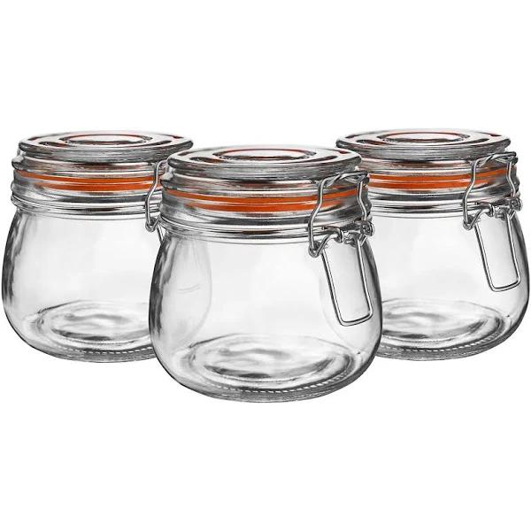 Argon Tableware Preserving/Biscuit Glass Storage Jars - 500ml - Pack of 3