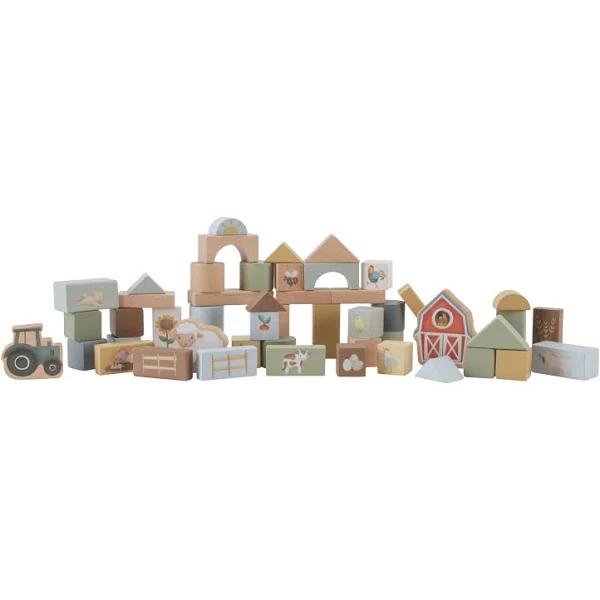 Little Dutch Little Farm Wooden Building Blocks 50 Pieces