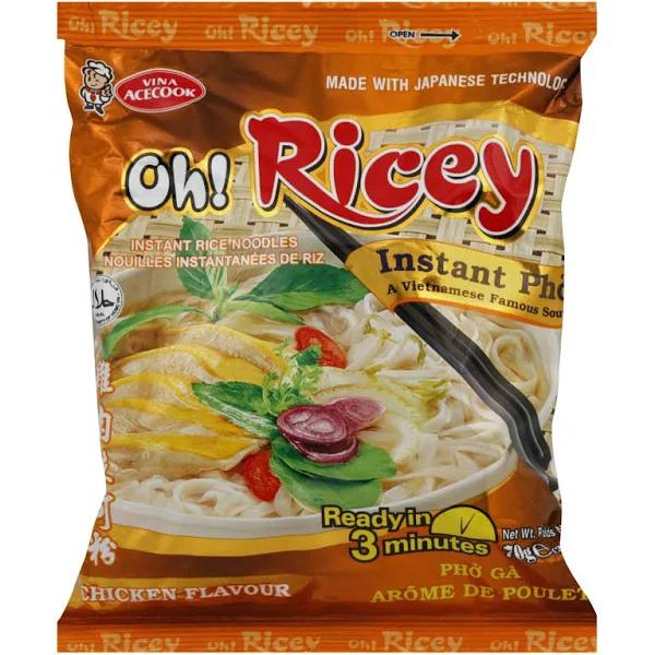 Oh! Ricey Instant Rice Noodles Chicken Flavor Size 70 G.