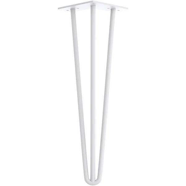 Set of 4 Industrial 3 - Rod Retro Table Legs 12mm Steel Bench Desk - 41cm White