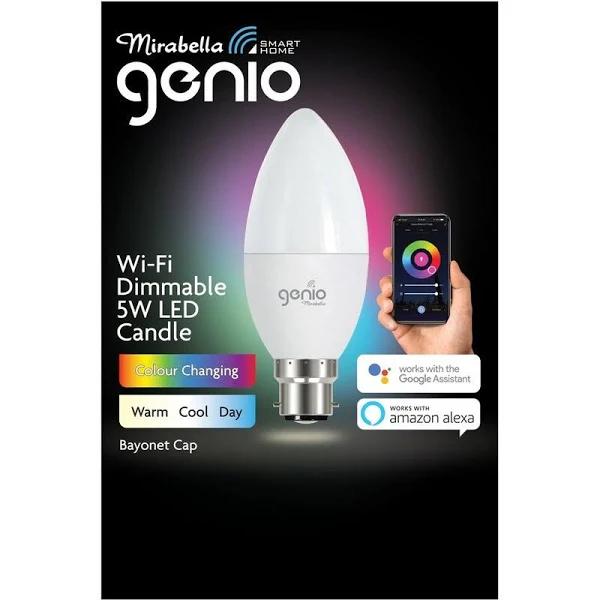 Mirabella Genio Candle Wifi BC 5W 470lm 2700K-6500K