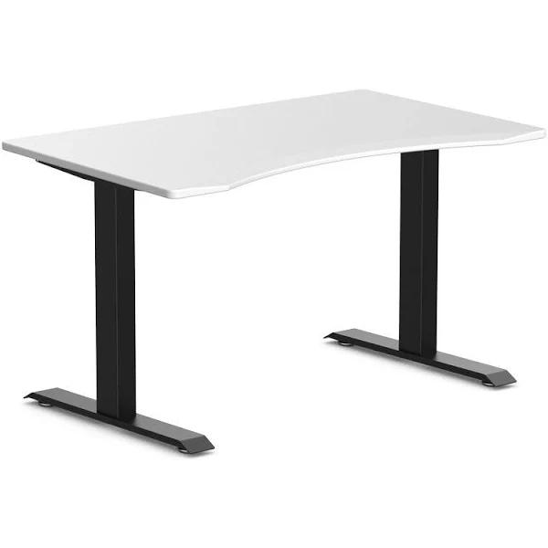 Desky Zero Ergo Edge Office Desk - White / 1200x750mm / Matte Black