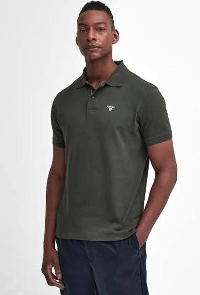 Mens Barbour Green 100% Cotton Classic Pique Polo Shirt