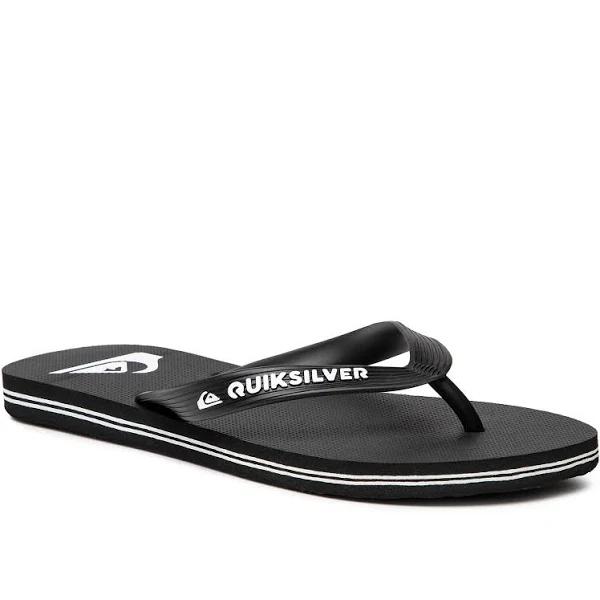 Quiksilver Molokai Flip Flops (Black/Black/White, 6)