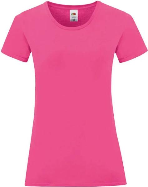 Fruit of The Loom Girls Iconic 150 T-Shirt Fuchsia 12-13 Years Cotton Girls T-Shirt