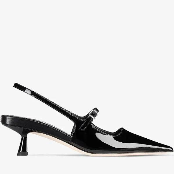 Jimmy Choo Didi 45 Black Patent Leather Pointed Pumps - Black - 34.5