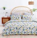 Dreamaker 100% Cotton Sateen Quilt Cover Set Green to Alice Print King