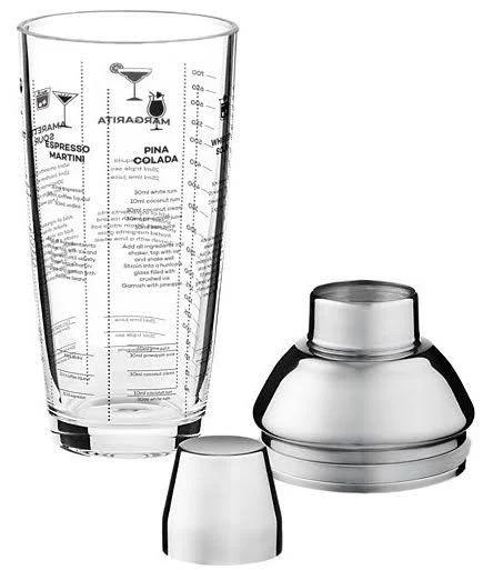 Maxwell & Williams Cocktail & Co. Glass Cocktail Recipe Shaker - 680ml