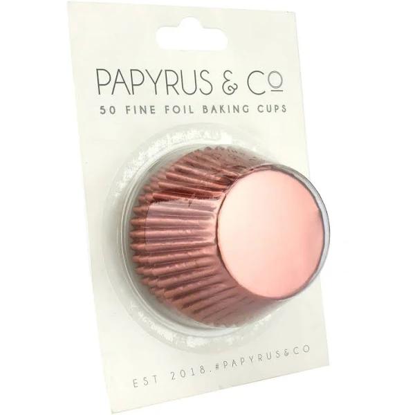 Foil Medium Cupcake Baking Cups 50 Pack - Rose Gold