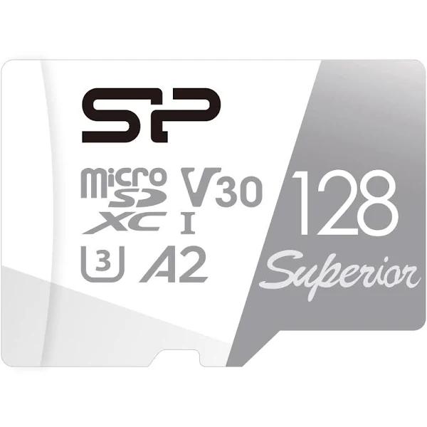 Silicon Power 128GB Superior UHS-I microSDXC Memory Card With SD Adapter, Micro SDXC [64GB 1TB], Single S Only, A2 Class 10 U3 V30, 100MB/s