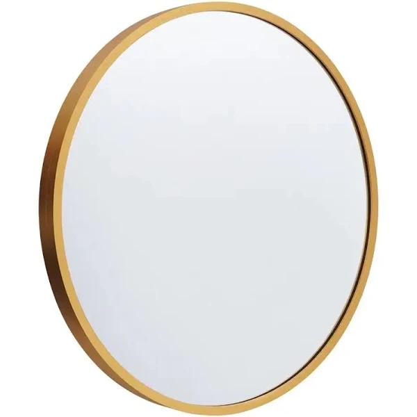 Furb Aluminum Wall Mirrors Round Makeup Mirror Bathroom Home Decor Gold 100cm