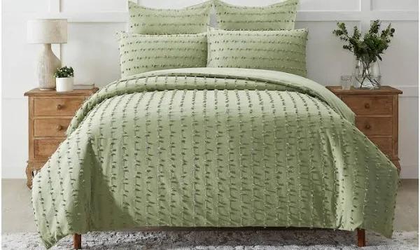 L'Avenue Gaia Olive Quilt Cover Set - Queen