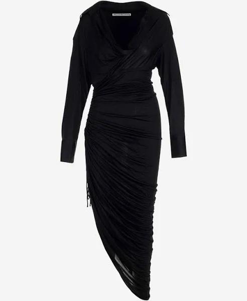 Alexander Wang Black Asymmetric Midi Dress