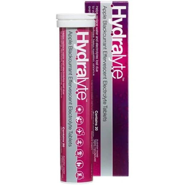 Hydralyte Apple Blackcurrant Effervescent Electrolyte 20 Tablets