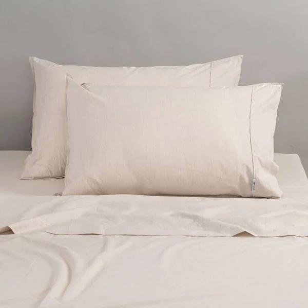 Canningvale Sheet Set - Oatmeal Melange, Super King, Cotton