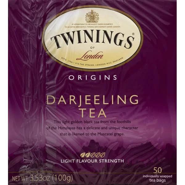 Twinings of London Darjeeling Tea Bags, 50 count box