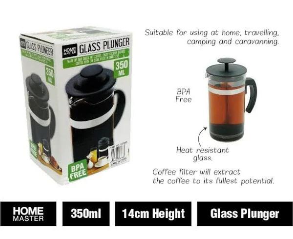 Glass Plunger French Press Coffee Tea Maker Filter 350ml