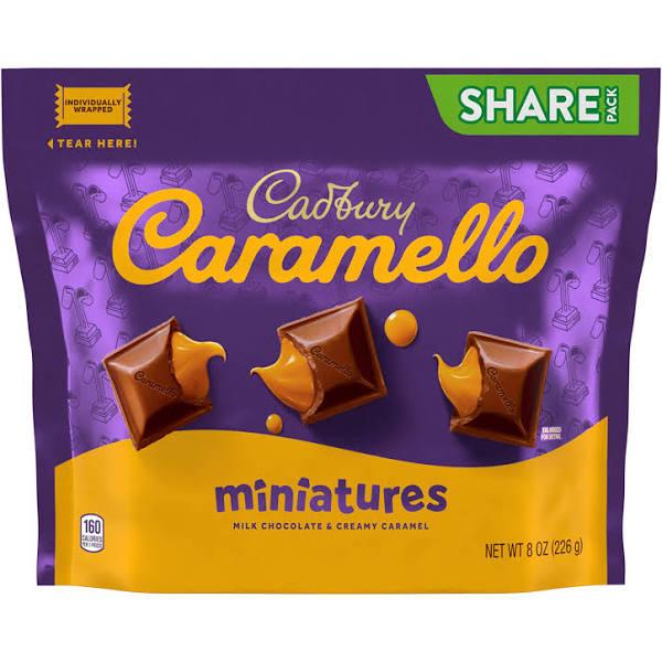 Cadbury Caramello Miniatures Milk Chocolate and Caramel Candy Bars, in