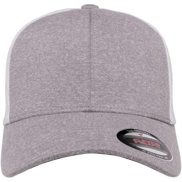 Flexfit by Yupoong Melange Mesh Trucker Cap Heather/White One Size