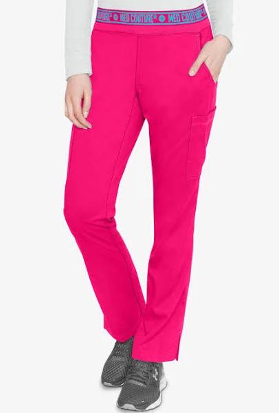 Med Couture Touch Yoga 2 Cargo Pocket Scrub Pants - L - Pink Punch