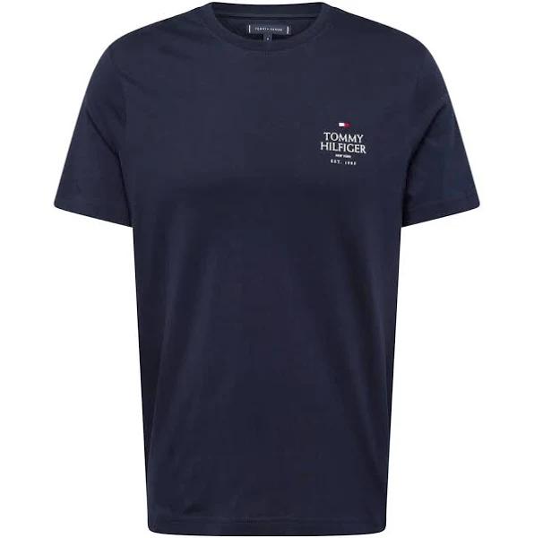 Tommy Hilfiger Stacked Logo T-Shirt in Dark Grey