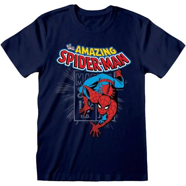 Marvel Comics Spider - Amazing Spider-Man Unisex Medium T-Shirt - Blue