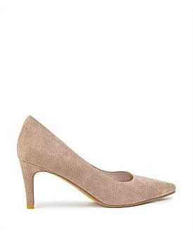 David Jones Edward Meller Adria 75mm Pointed Toe Pump in Nude Suede, Size 41 EU