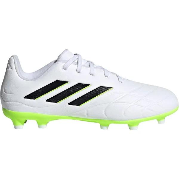 adidas-Copa Pure II.3 Firm Ground Boots-Kids-Cloud White / Core Black / Lucid Lemon-6