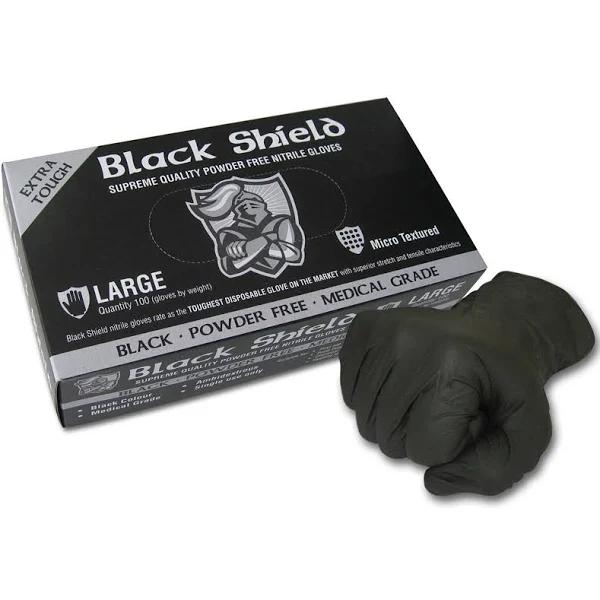 100 x Disposable Heavy Duty Black Nitrile Gloves