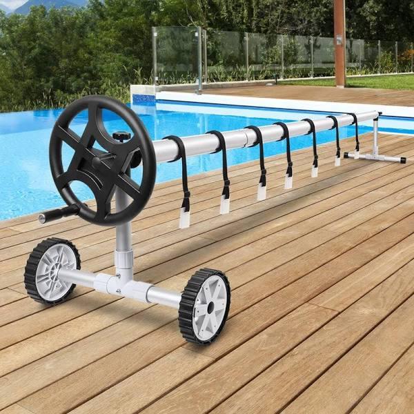 ALFORDSON Pool Cover Roller 4.5m Adjustable Solar Blanket Reel Swimming Black - AfterPay & zipPay Available