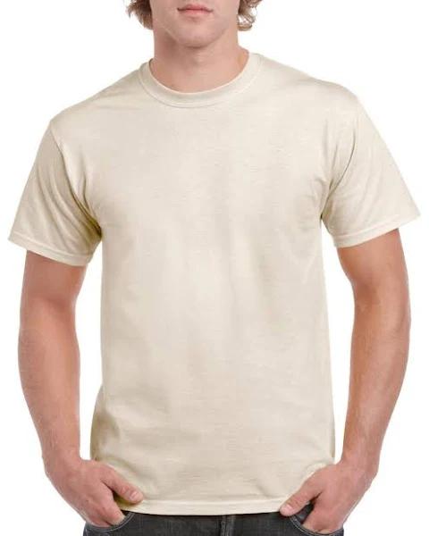 Premium Heavyweight Cotton Adult T-Shirt Natural - Gildan GD005 - Size S