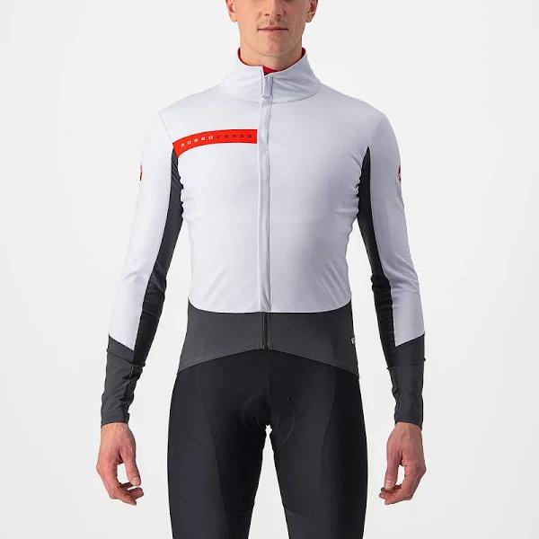 Castelli Beta Ros Jacket - Silver Grey/Dark Grey/Red