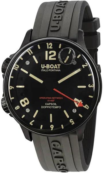 U-Boat Capsoil Doppiotempo Swiss Quartz Analog Men's Watch with Rubber Bracelet 8770/A