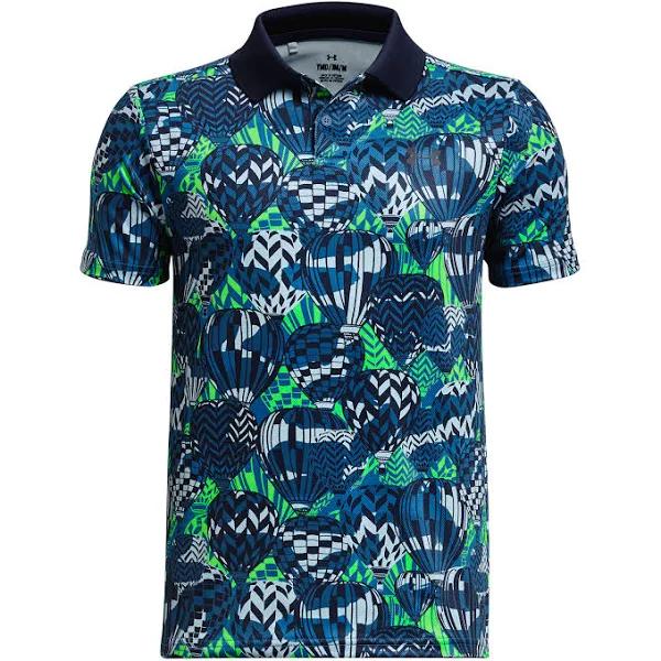 Under Armour Boys' Performance Printed Polo Blue YXS