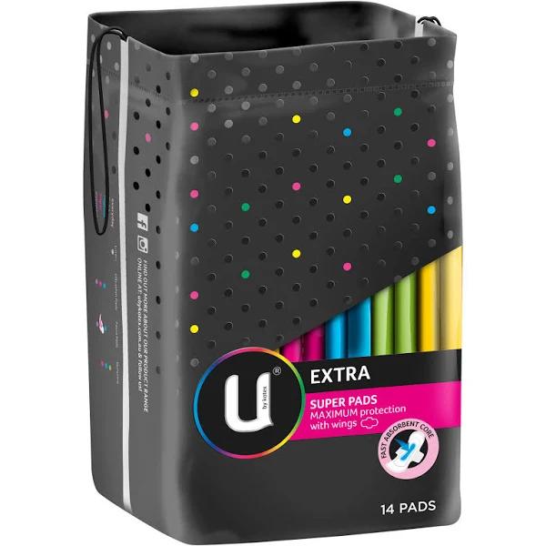 U by Kotex Extra Pads Super with Wings 14 Pack