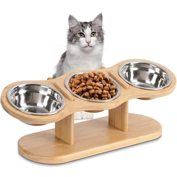 CILXGQLN Elevated Cat Bowls Raised Cat Food Bowls, 15° Tilted Pet Bowls For Cats Puppy Small Dogs, Raised Dog Bowl Stand Feeder Adjustable Dog Cat