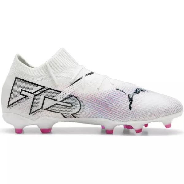 Puma Future 7 Pro FG/AG Men's Soccer Cleats Shoes, White/Black/Poison Pink, 13