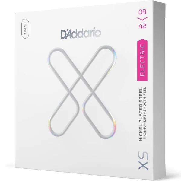 D'Addario XS Electric Nickel Plated 09-42 - 3 Pack