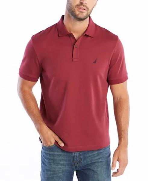 Nautica Men's Classic Fit Short Sleeve Polo Shirt with Contrast Trim