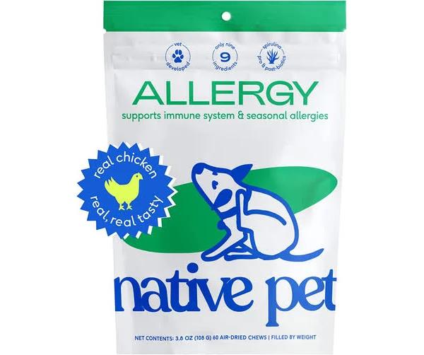 Native Pet Dog Allergy Chews Natural Skin Allergies Treatment anti Itch for Dogs Relief Probiotics Itchy