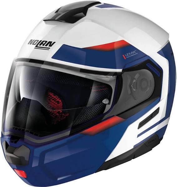 Nolan N90-3 Reflector 2023 N-COM Helmet, white-red-blue, Size XL