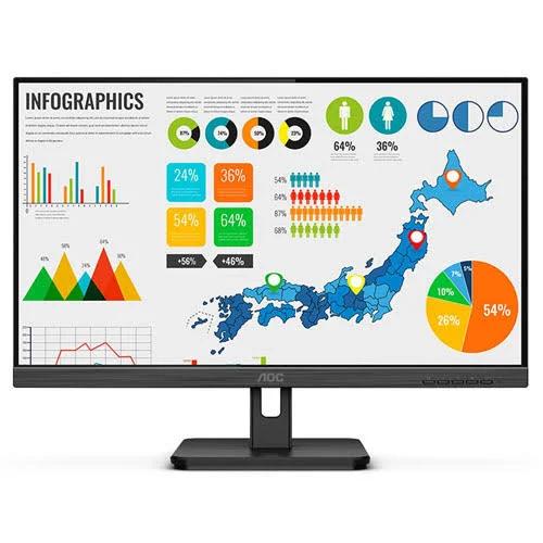 AOC 23.8" FHD IPS 75Hz 3 Sided Frameless Multimedia Monitor 24E2QA