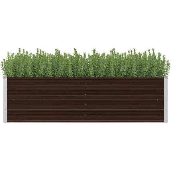 vidaXL - Garden Raised Bed Galvanised Steel - Brown - 160x40x45 cm