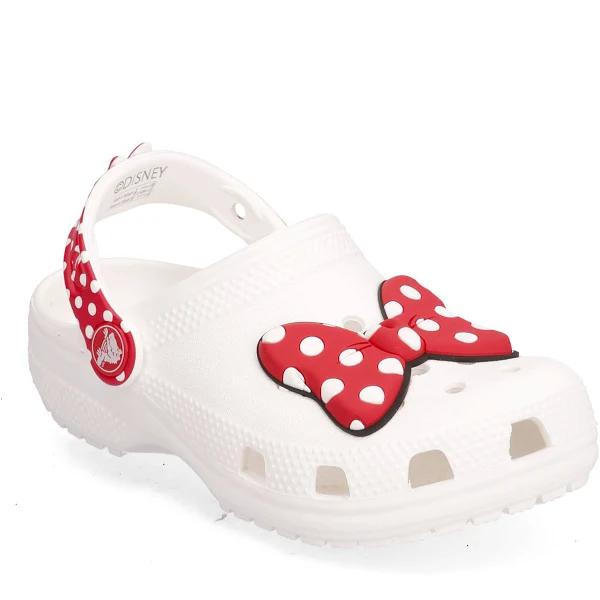 Crocs Kids' Disney Minnie Mouse Classic Clog; White / Red, J1