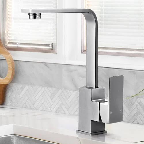 Simplus Brass Swivel Kitchen Mixer Tap Laundry Sink Basin Faucet Brushed Silver